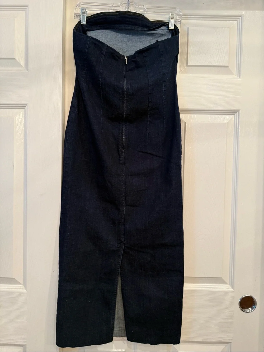 Zara Dark Blue Denim Jacket with Zipper Trim - Picture 2 of 4